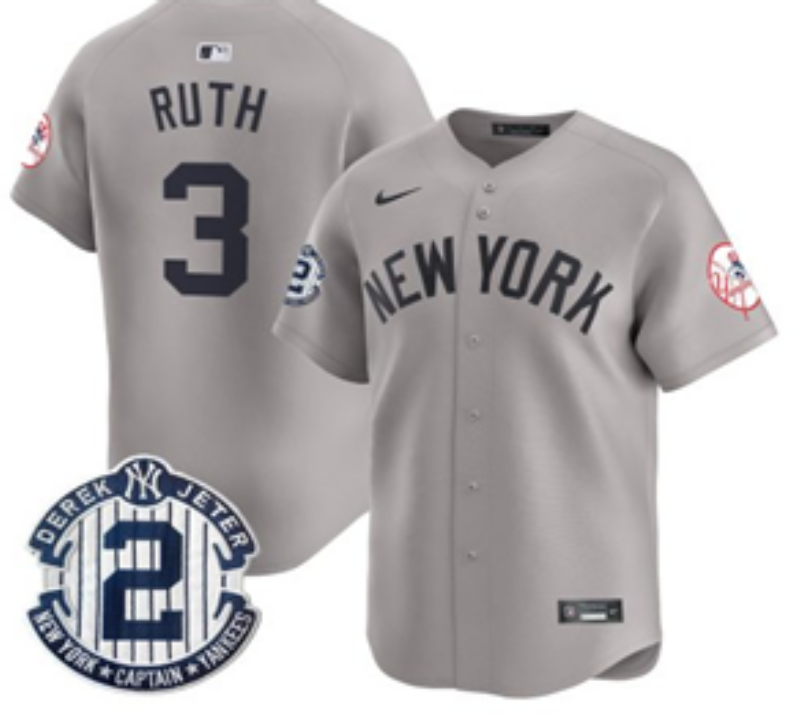 Men 2026 New York Yankees #3 Ruth grey Nike MLB Jersey 036503->new york yankees->MLB Jersey